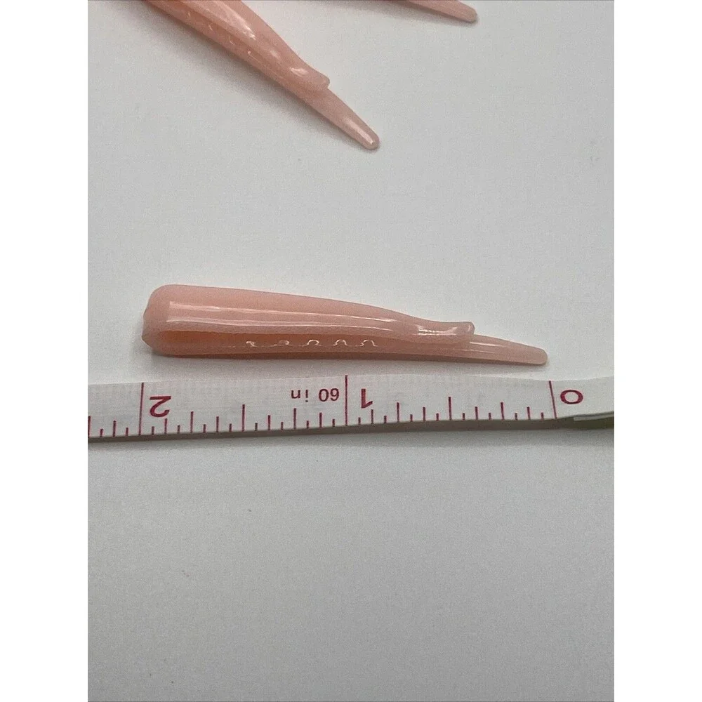 Vintage Pink Plastic Hair Curler Roller Pins Clips Retro Salon Set of 10